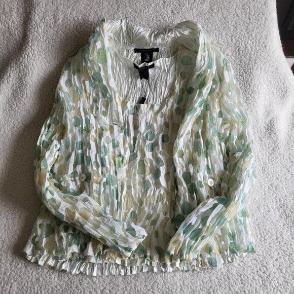 Tania NY crinkle fabric tank top and jacket, brand new with tags!  Retail $200! - Picture 1 of 5